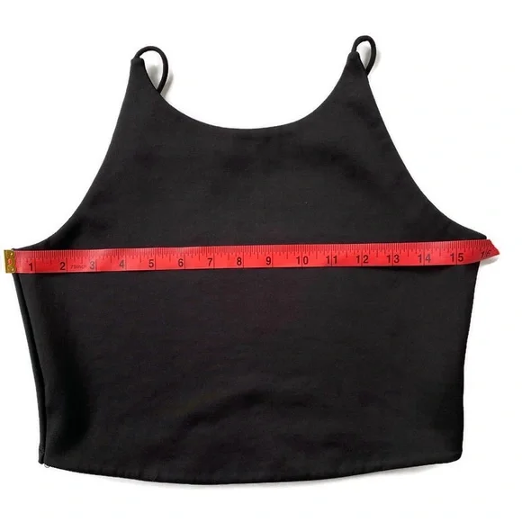 Zara Black Crop Top High Neck Tank - Picture 5 of 10